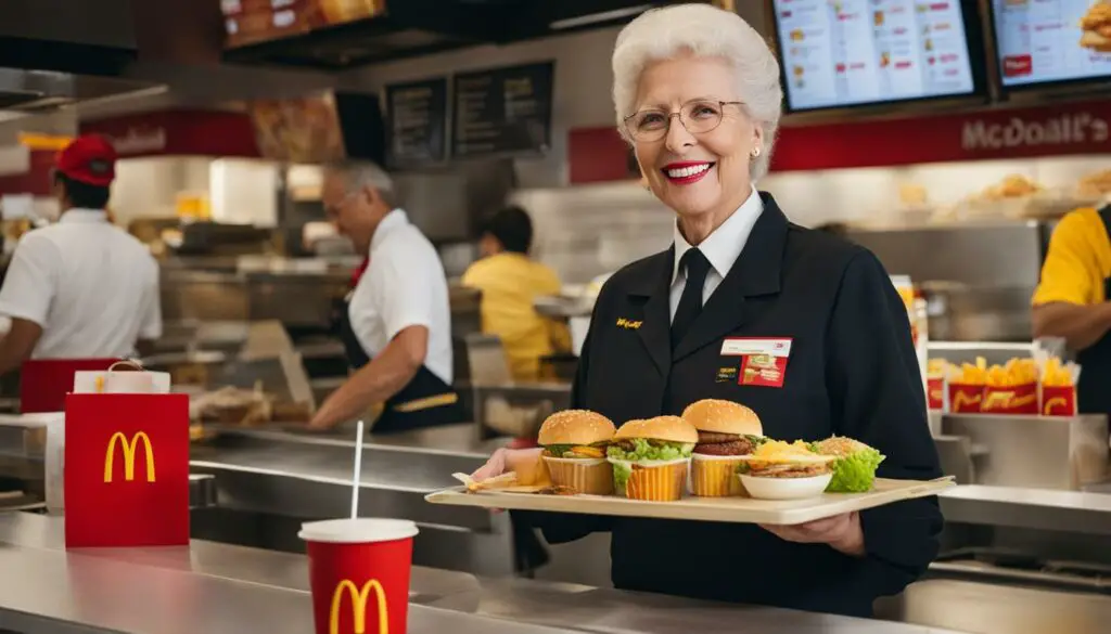 McDonald's senior employee smiling
