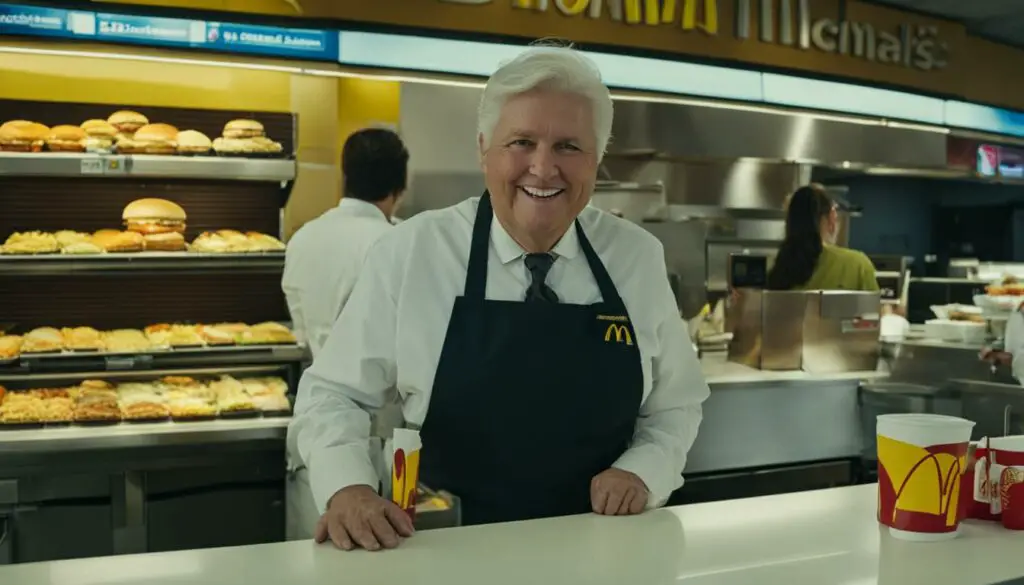McDonald's senior employee smiling at the camera