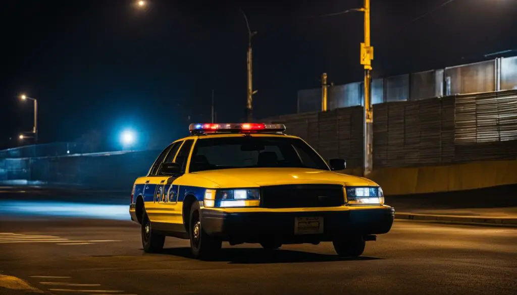 Police car at night