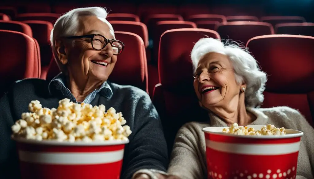 Senior Couple Watching Movie