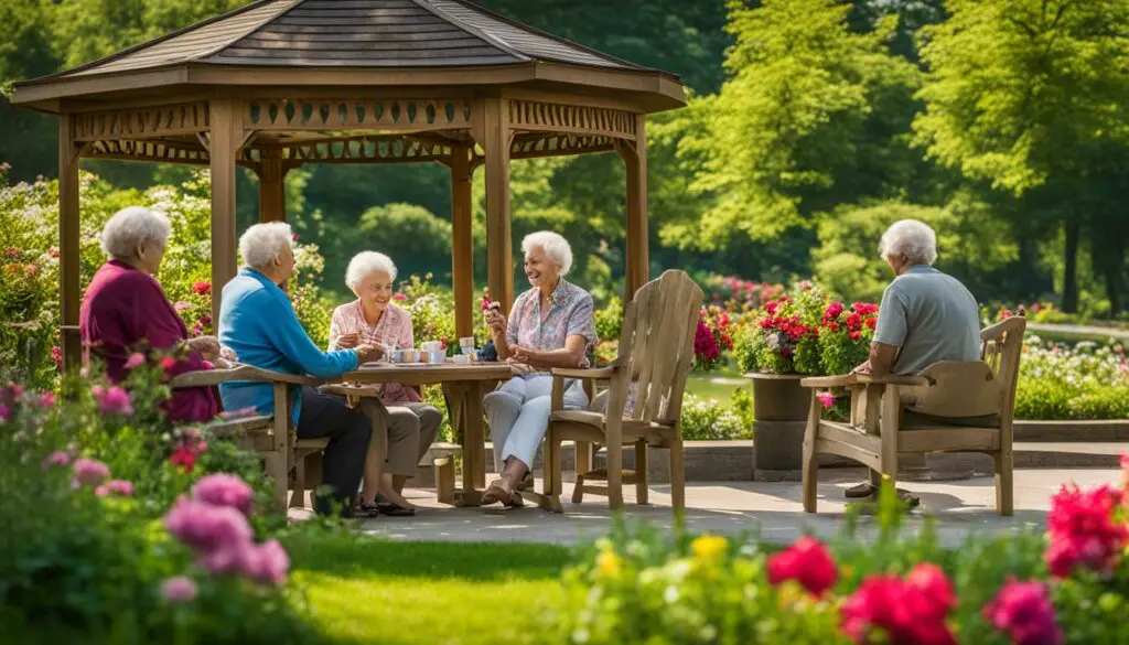 Senior citizens enjoying social activities together