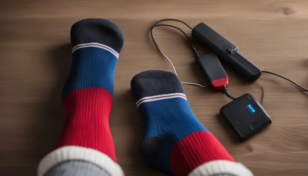 heated socks with rechargeable electric battery